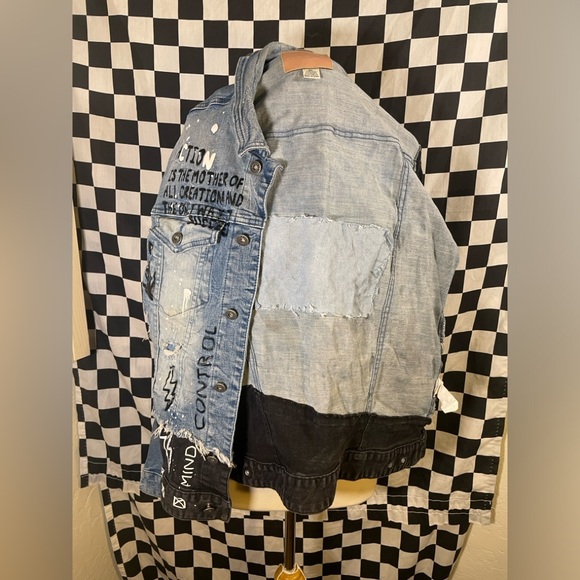 SMOKE RISE DMN CO artsy denim jacket - Picture 7 of 9